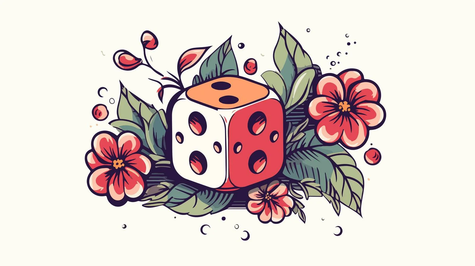 Vintage Dice Roll with Floral Design — free download from Dotvec