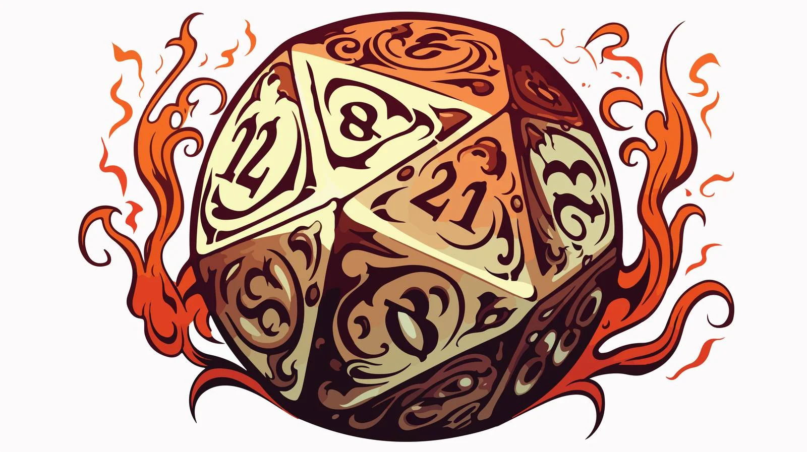 Retro D20 Dice Roll Tattoo Art — free download from Dotvec