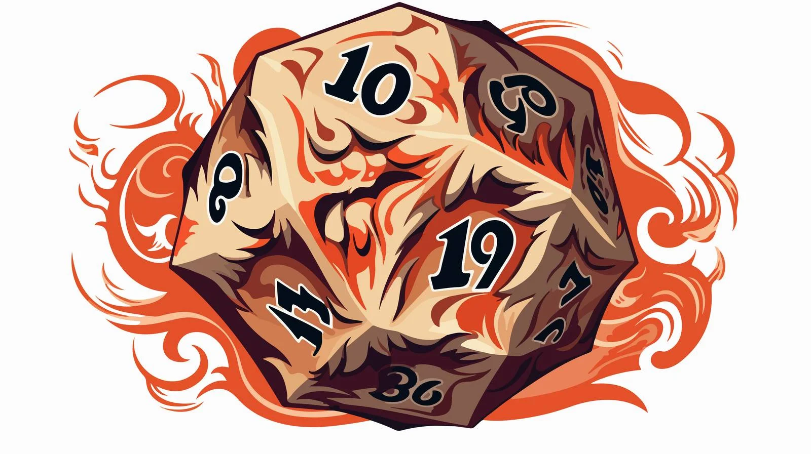 Retro Tattoo D20 Dice Roll Image — free download from Dotvec