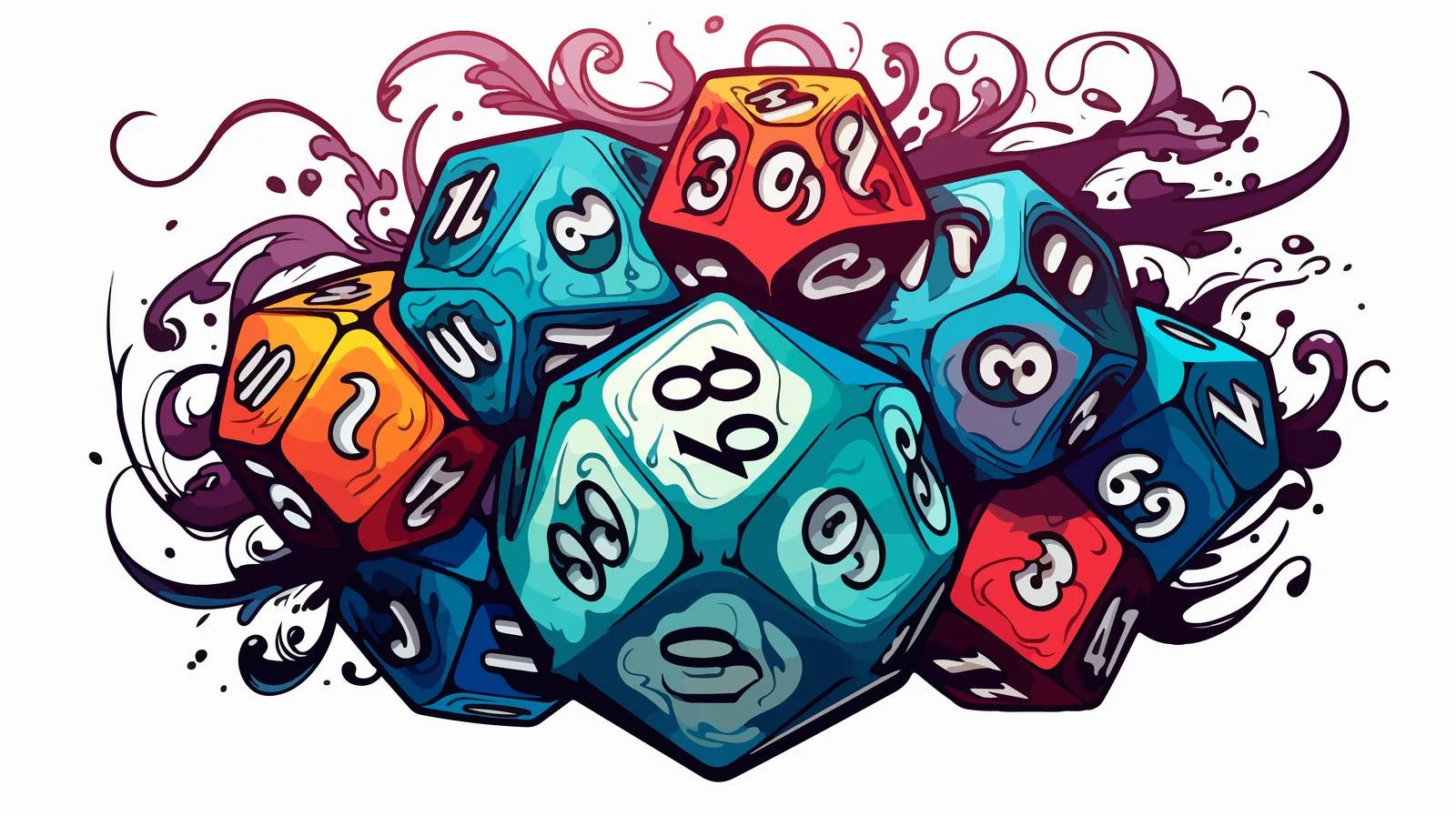Vintage D20 Dice Roll Tattoo Art — free download from Dotvec