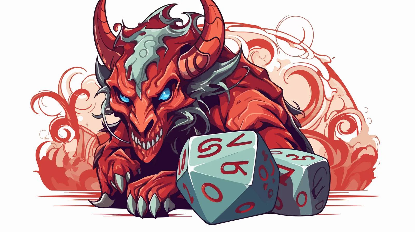 Vintage Tiefling D20 Tattoo Design — free download from Dotvec