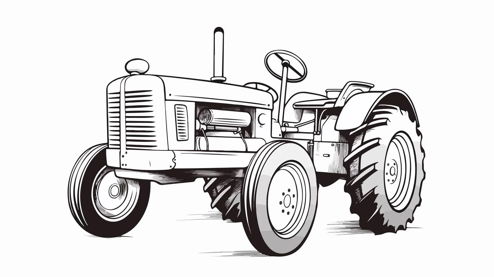 Vintage Tractor Sketch Farm Transport — free download from Dotvec
