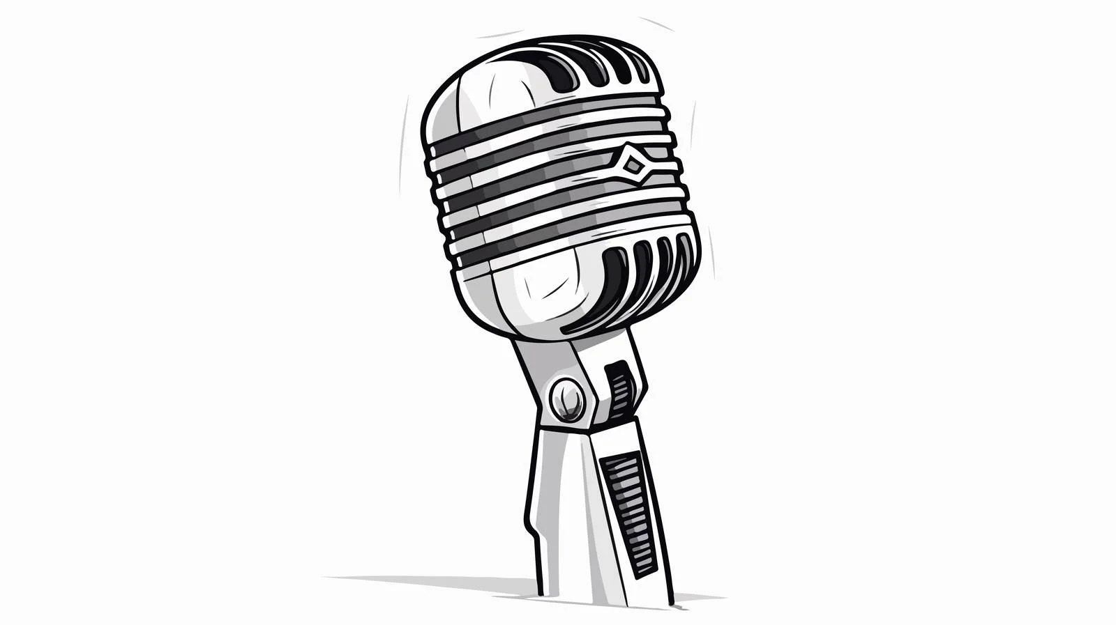 Vintage Doodle Microphone Sketch — free download from Dotvec