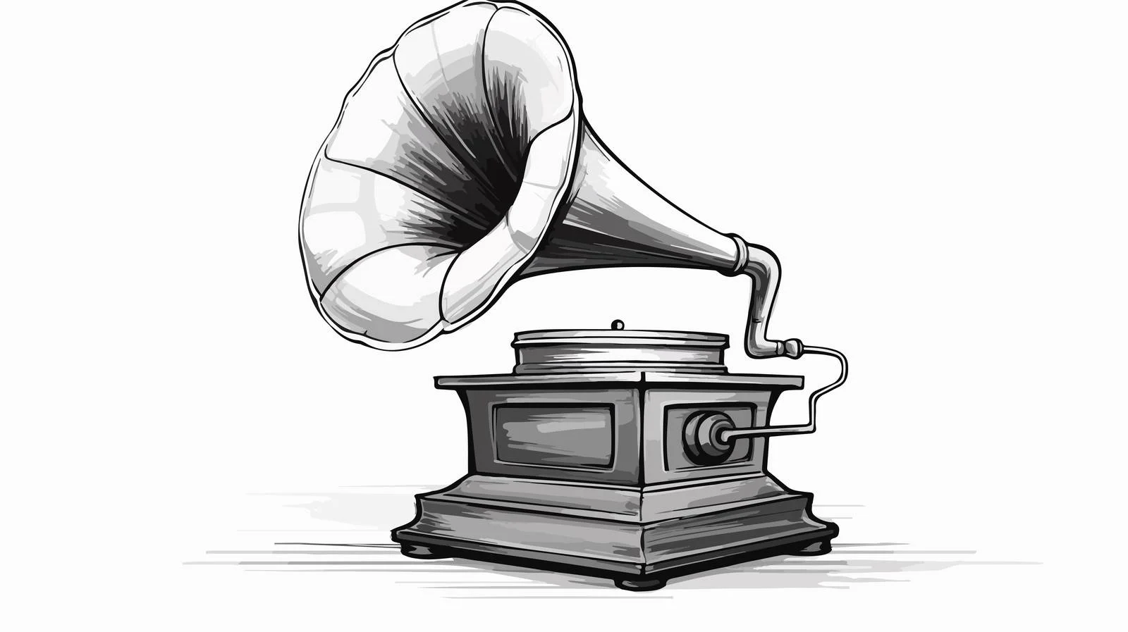 Retro Gramophone Comic Sketch — free download from Dotvec