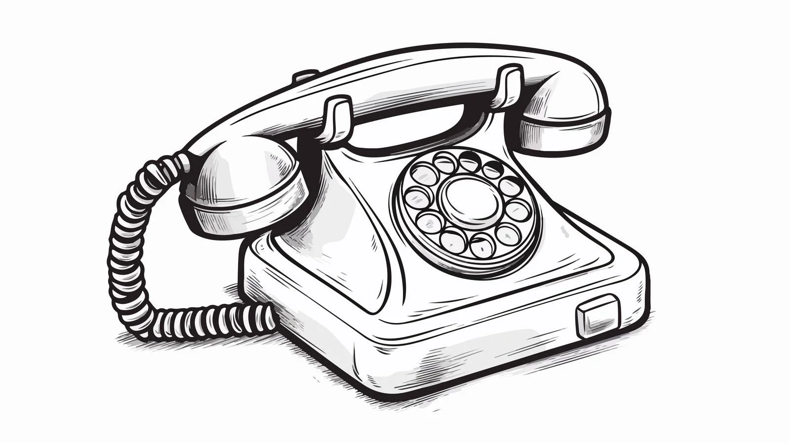 Vintage Telephone Engraved Sketch — free download from Dotvec