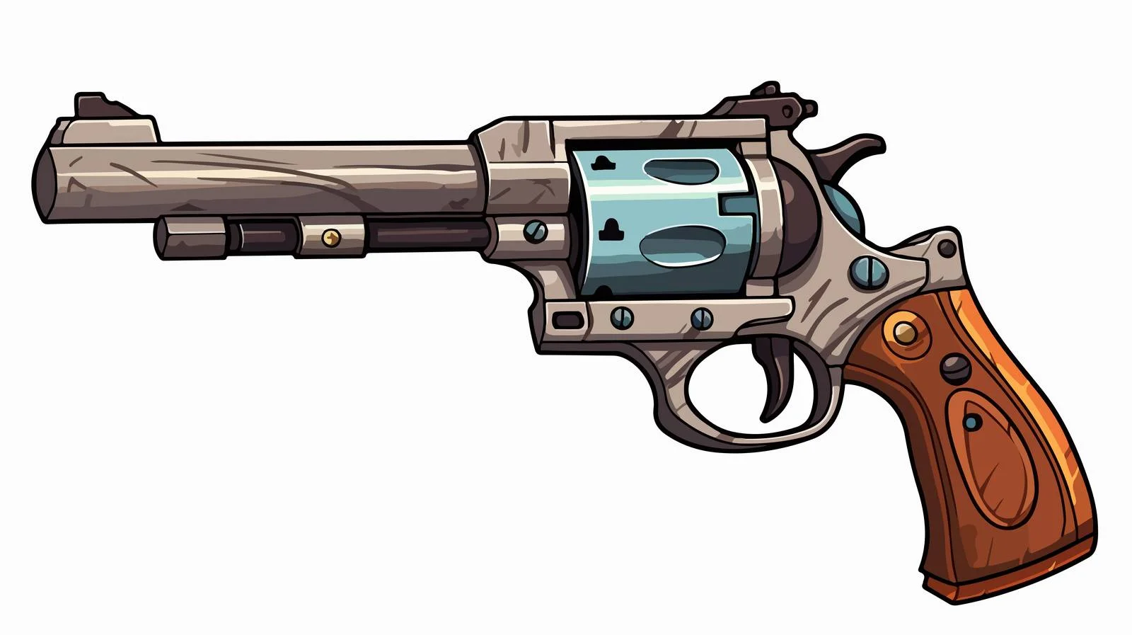 Revolver Gun Mascot Cartoon Vector Art — free download from Dotvec