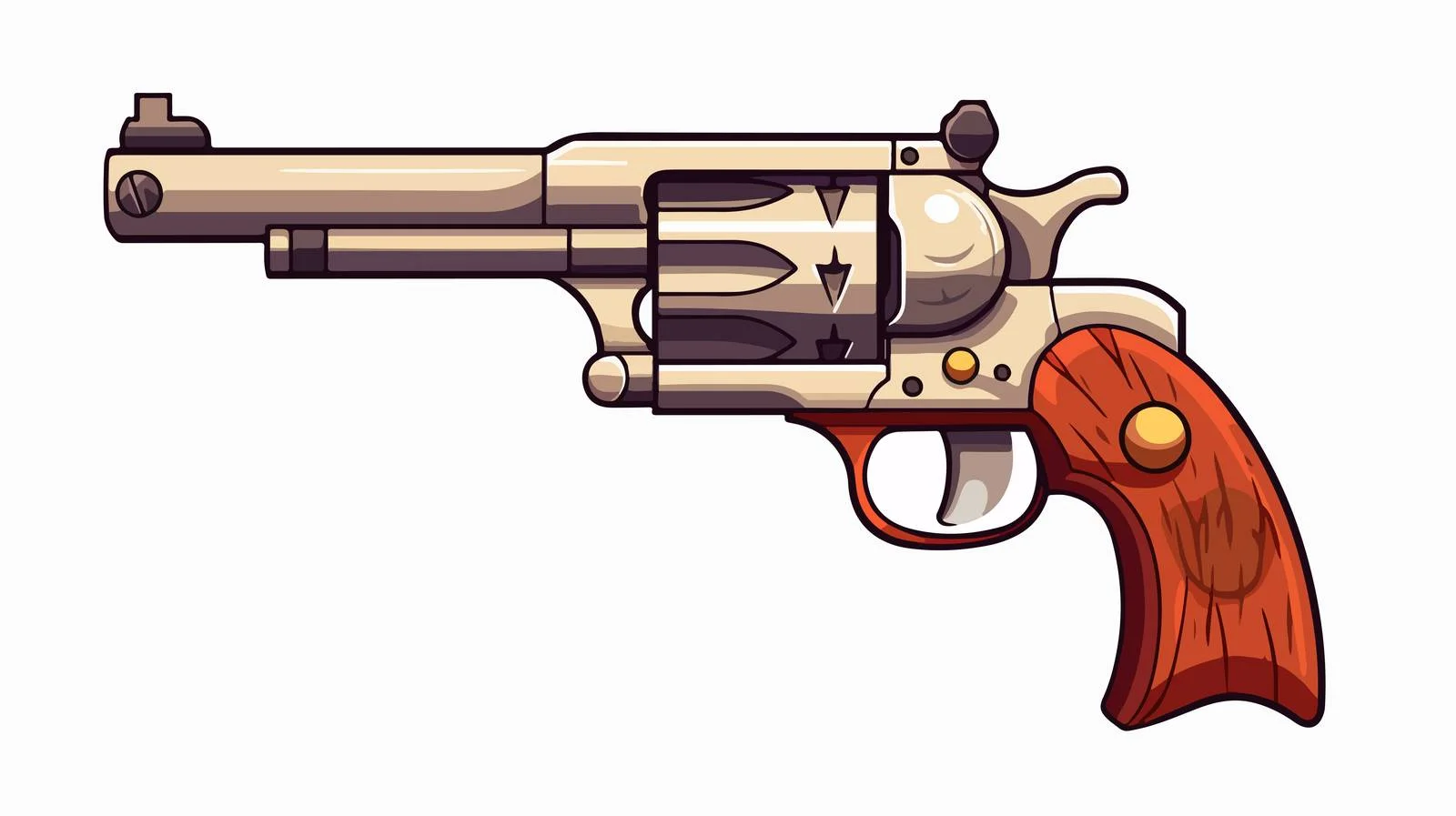 Revolver Gun Mascot Cartoon Vector Art — free download from Dotvec
