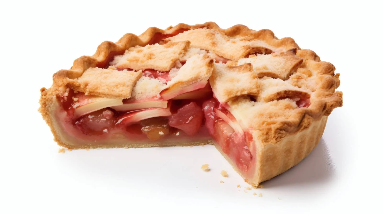 Delicious Rhubarb Pie on White Background — free download from Dotvec