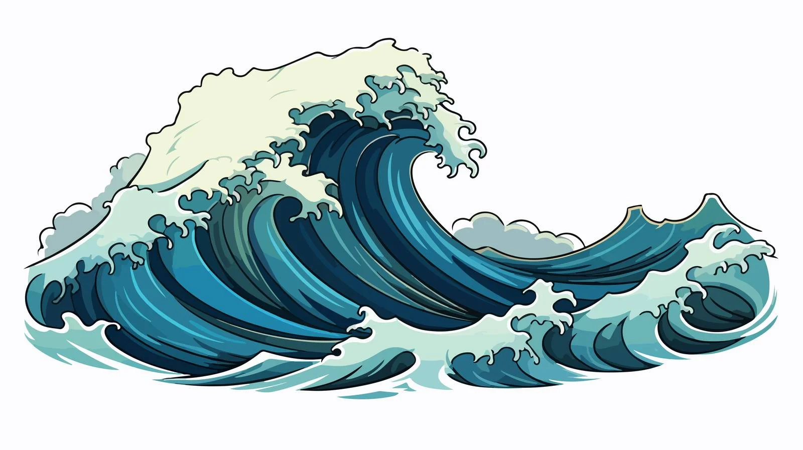 Ocean Wave Sketching — free download from Dotvec