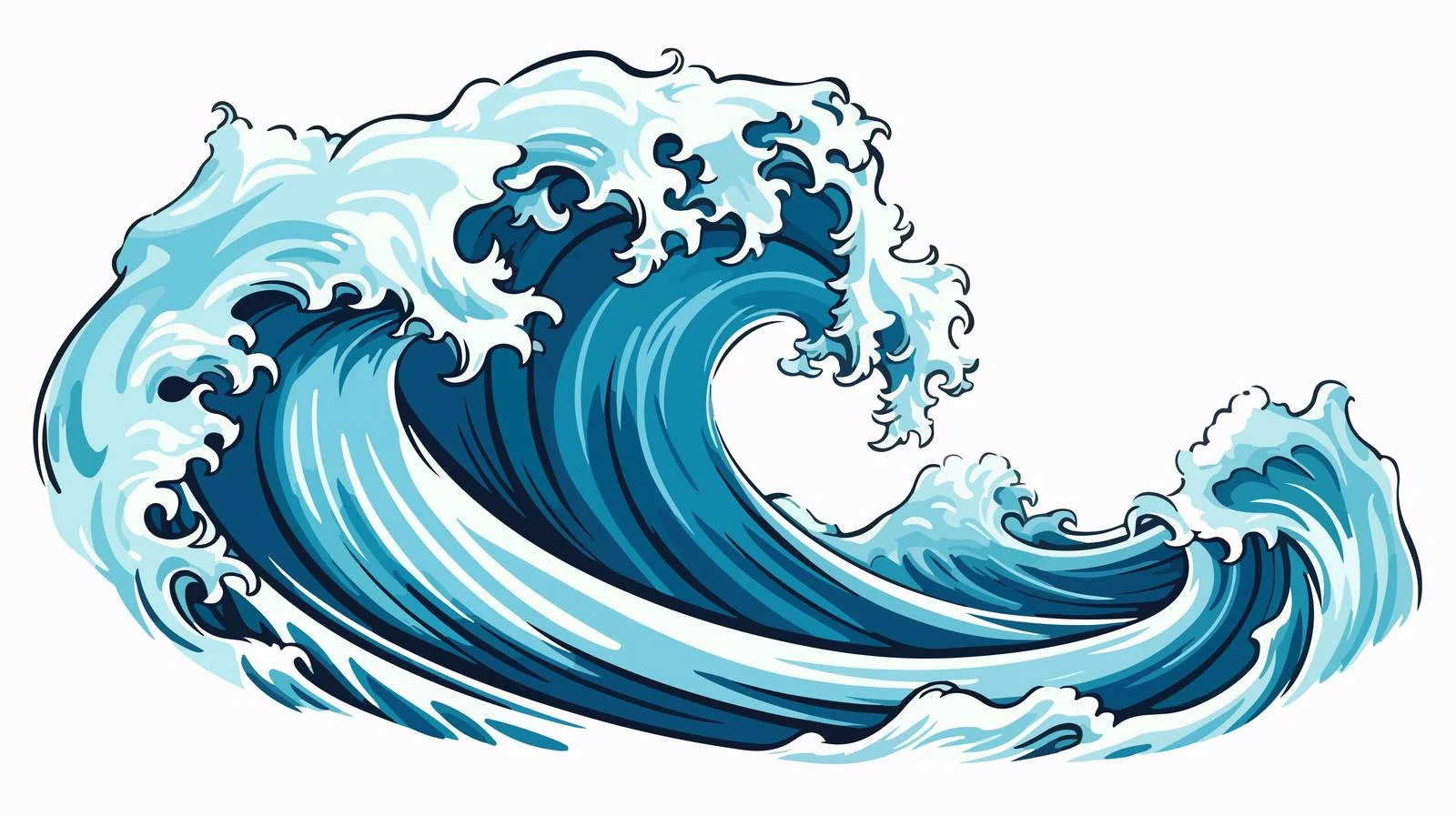 Hand-drawn Wave on Sea — free download from Dotvec