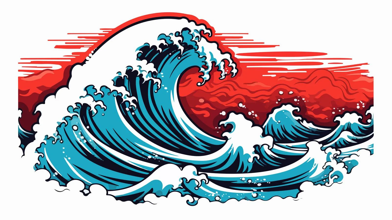 Hand-drawn Sea Wave Illustration — free download from Dotvec