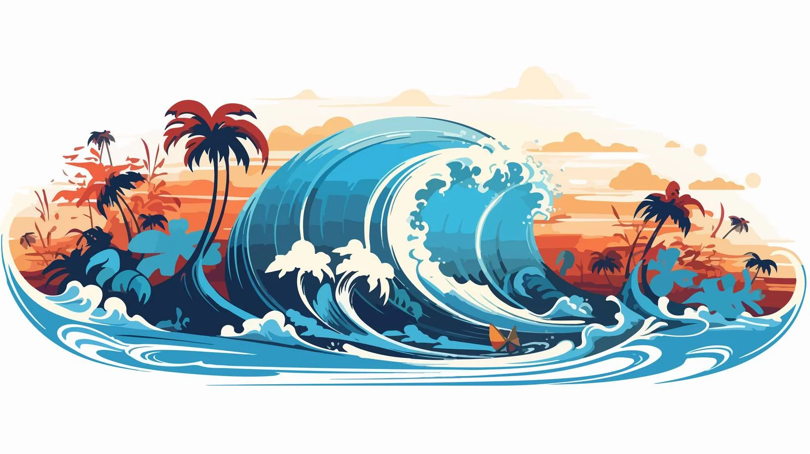 Tropical Surfing Scene — free download from Dotvec