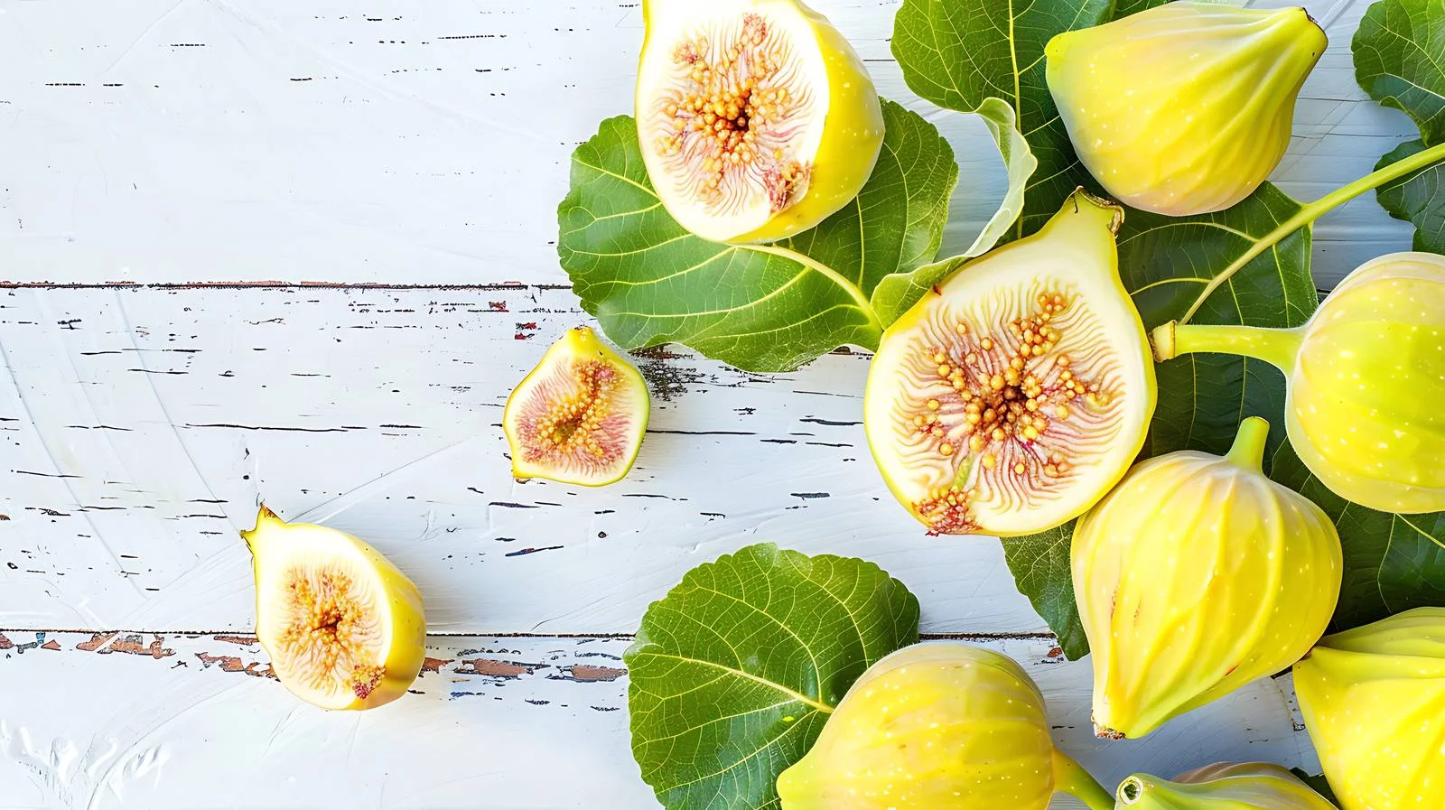 Vivid Ripe Yellow and Green Figs — free download from Dotvec