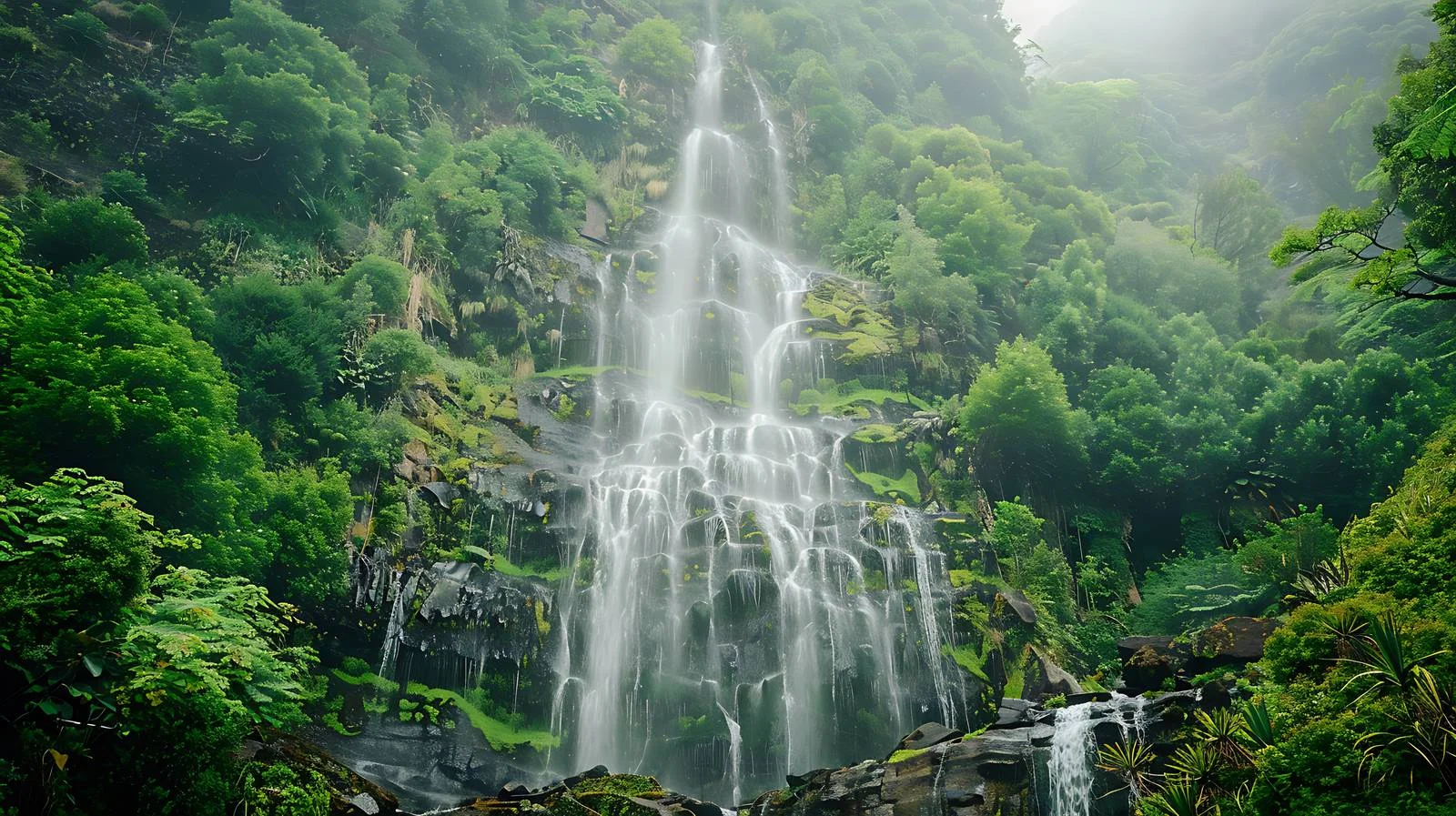 Peaceful Risco Waterfall, Madeira Island Serenity — free download from Dotvec