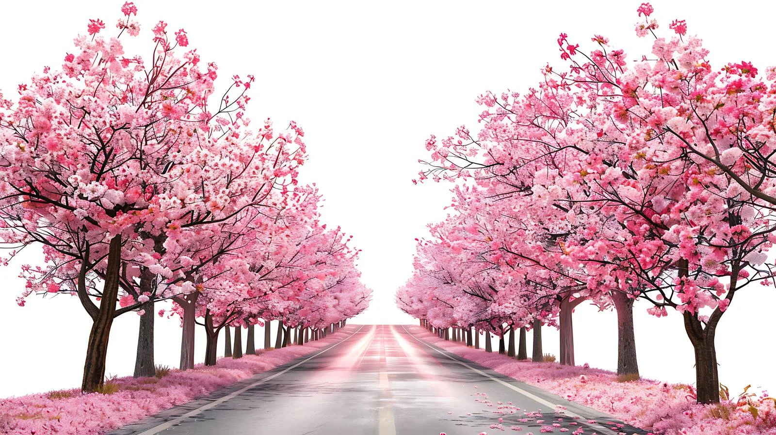 Scenic Path Amid Cherry Blossoms — free download from Dotvec