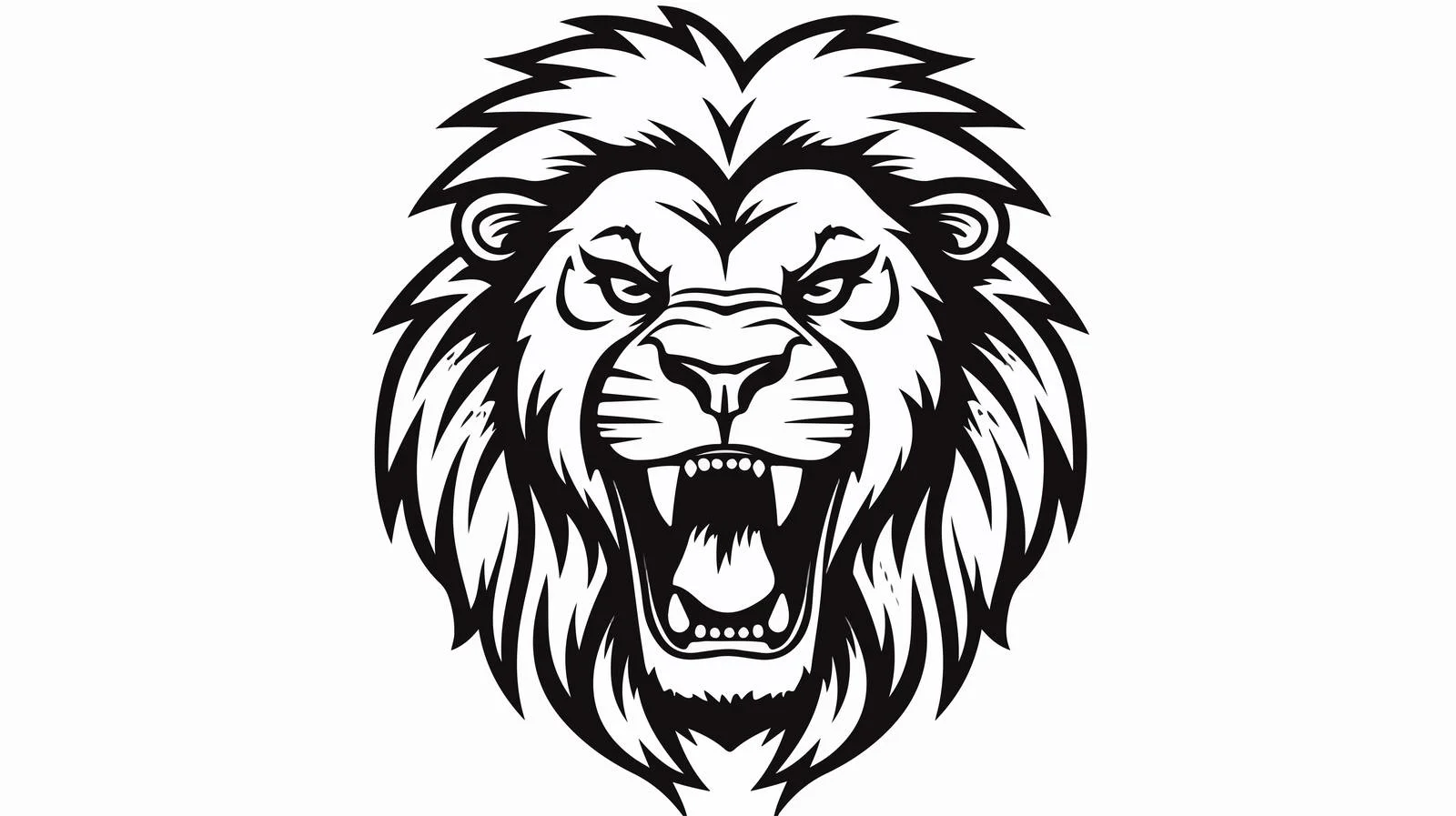 Roaring Lion Face Sketch — free download from Dotvec
