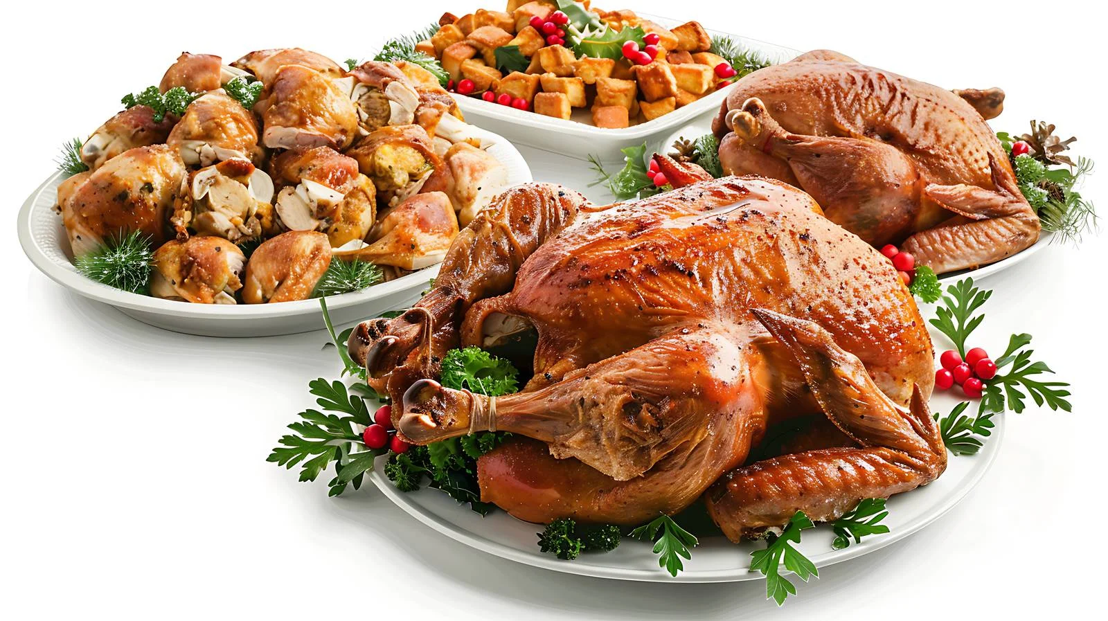 Festive Roast Turkey and Crispy Fried Chicken — free download from Dotvec