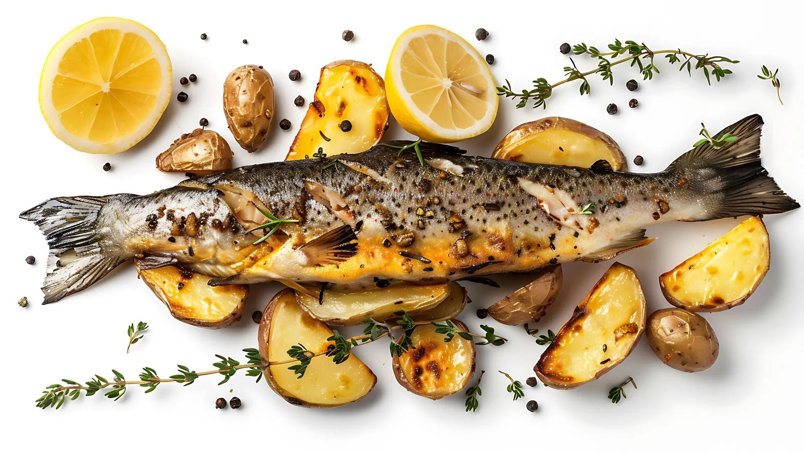Herb-infused Roasted Trout and Potatoes — free download from Dotvec