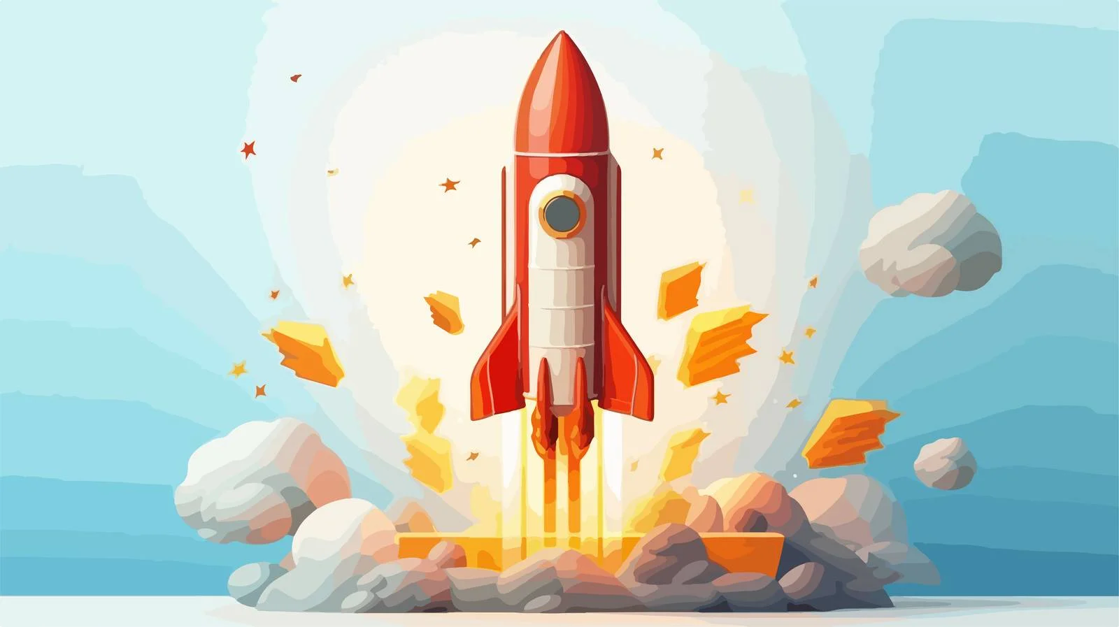 Startup Rocket Launch Concept — free download from Dotvec
