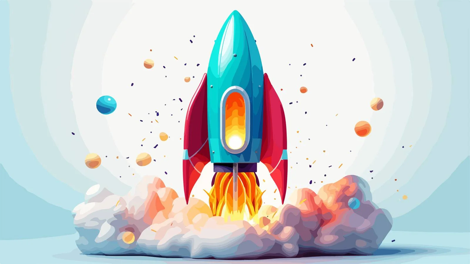 Innovative Startup Launch: Rocket Explores Space — free download from Dotvec