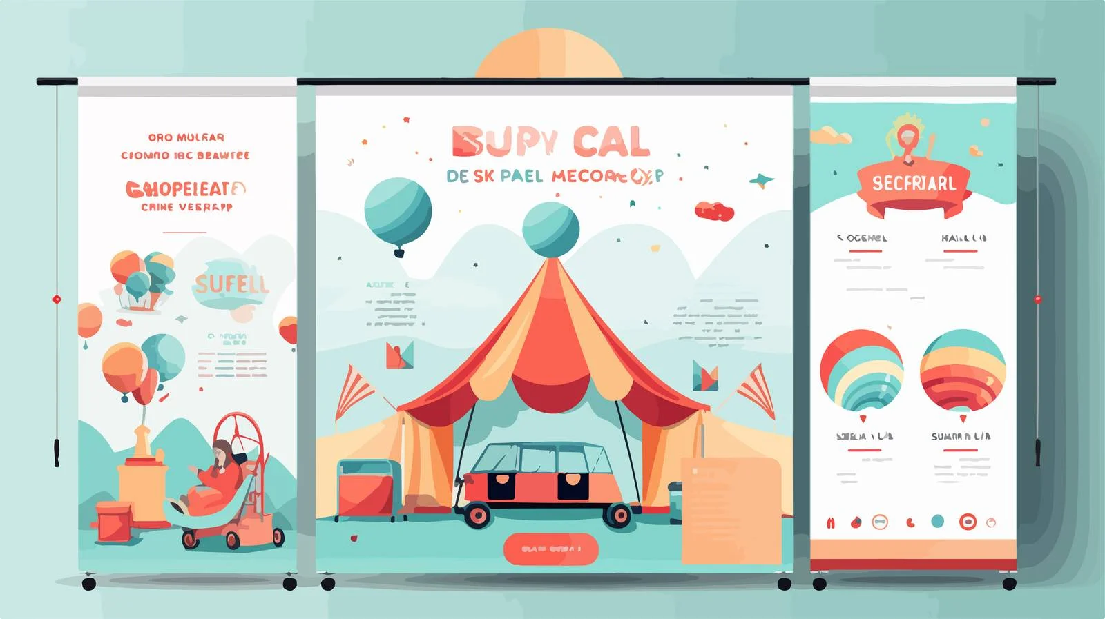 Event Booth Roll-Up Banner Mockup — free download from Dotvec