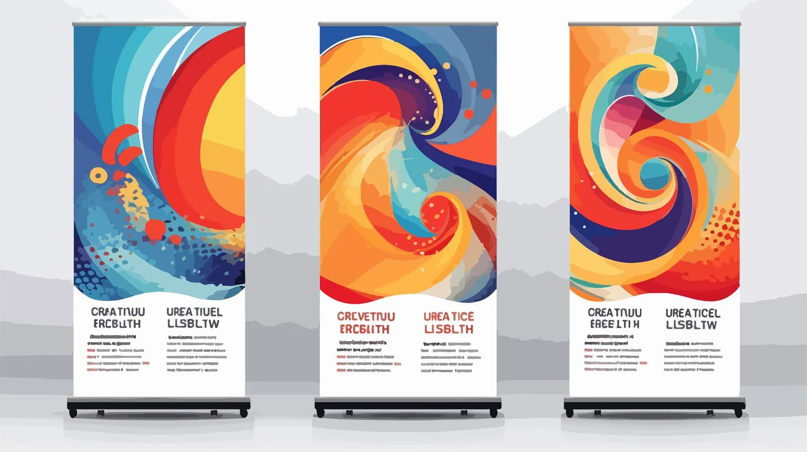Event Booth Advertisement Roll-Up Banner Mockup — free download from Dotvec