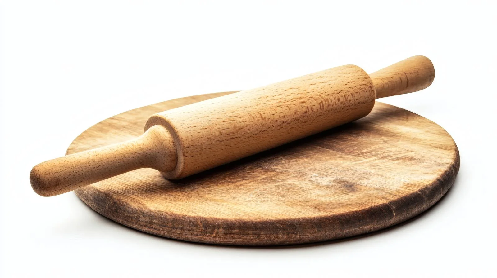 Traditional Rolling Pin on Wooden Kitchen Board — free download from Dotvec