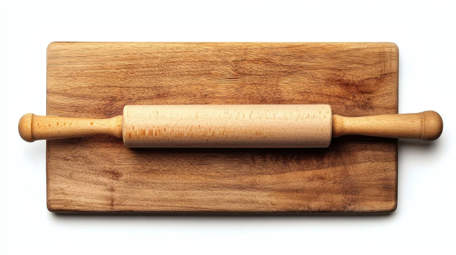 Traditional Rolling Pin on Wooden Kitchen Board — free download from Dotvec
