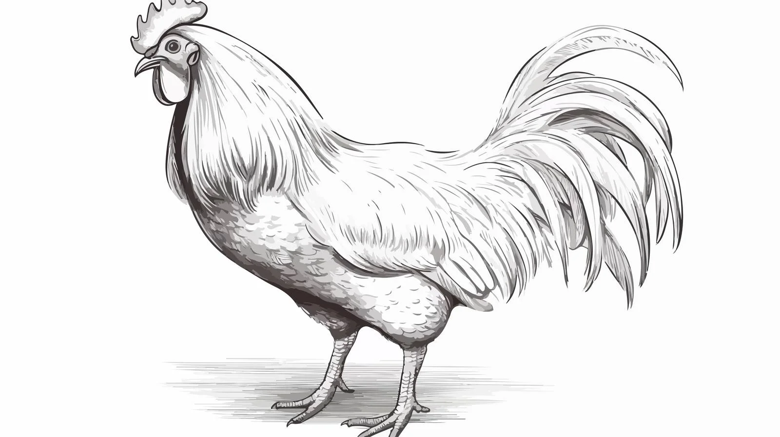 Hand-drawn Rooster Vector Illustration — free download from Dotvec