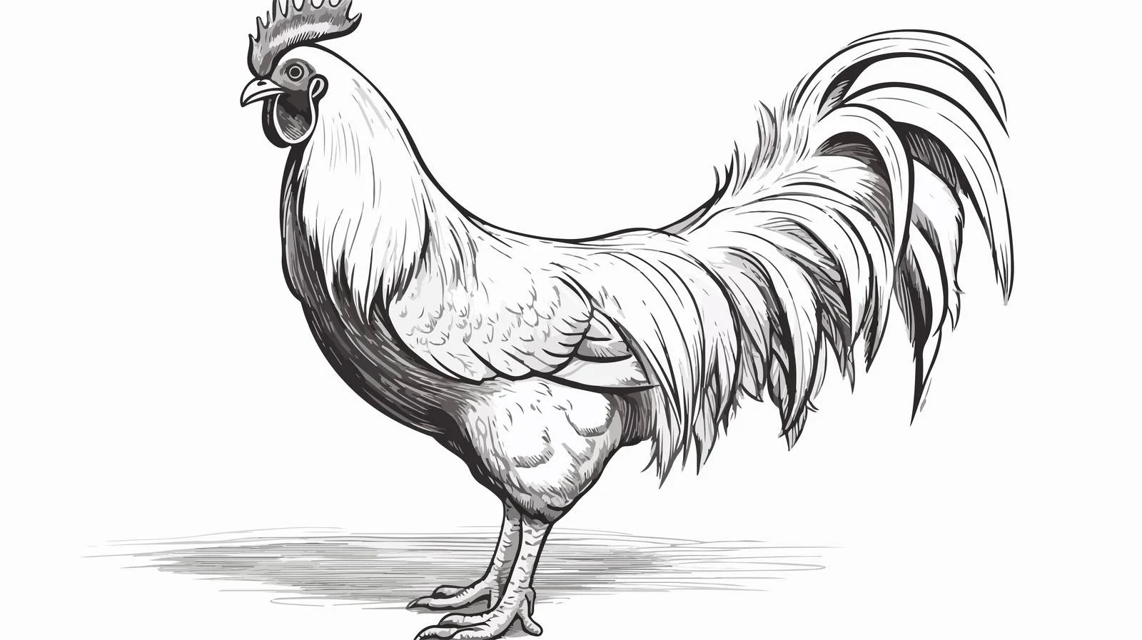 Hand-Drawn Rooster Farm Vector Illustration — free download from Dotvec