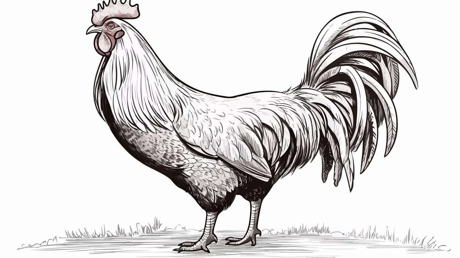 Hand-Drawn Rooster Farm Vector Illustration — free download from Dotvec