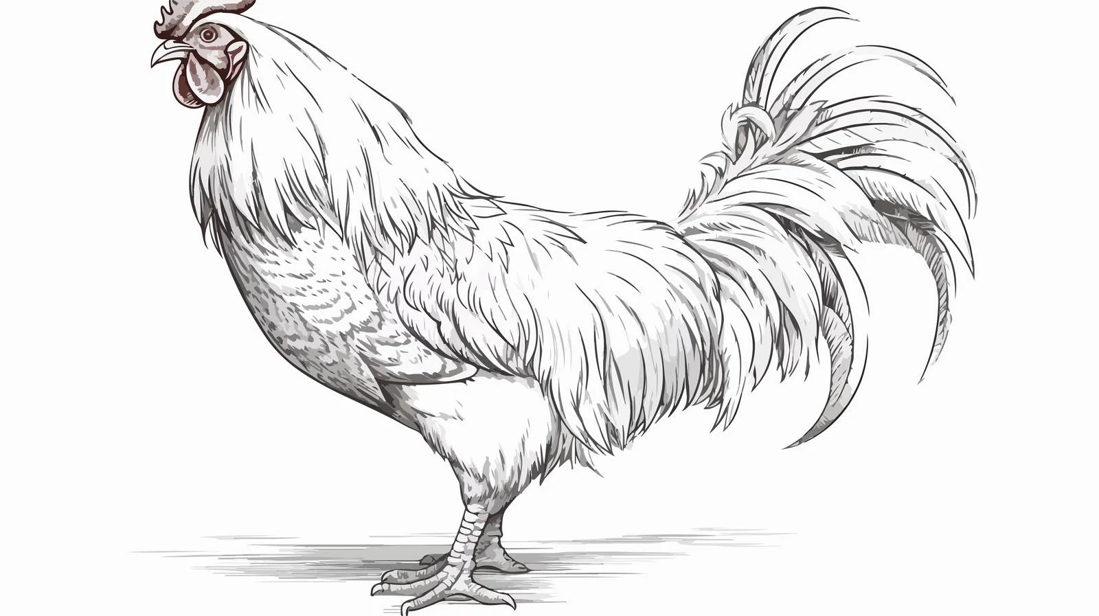 Hand-Drawn Rooster Farm Doodle Sketch — free download from Dotvec