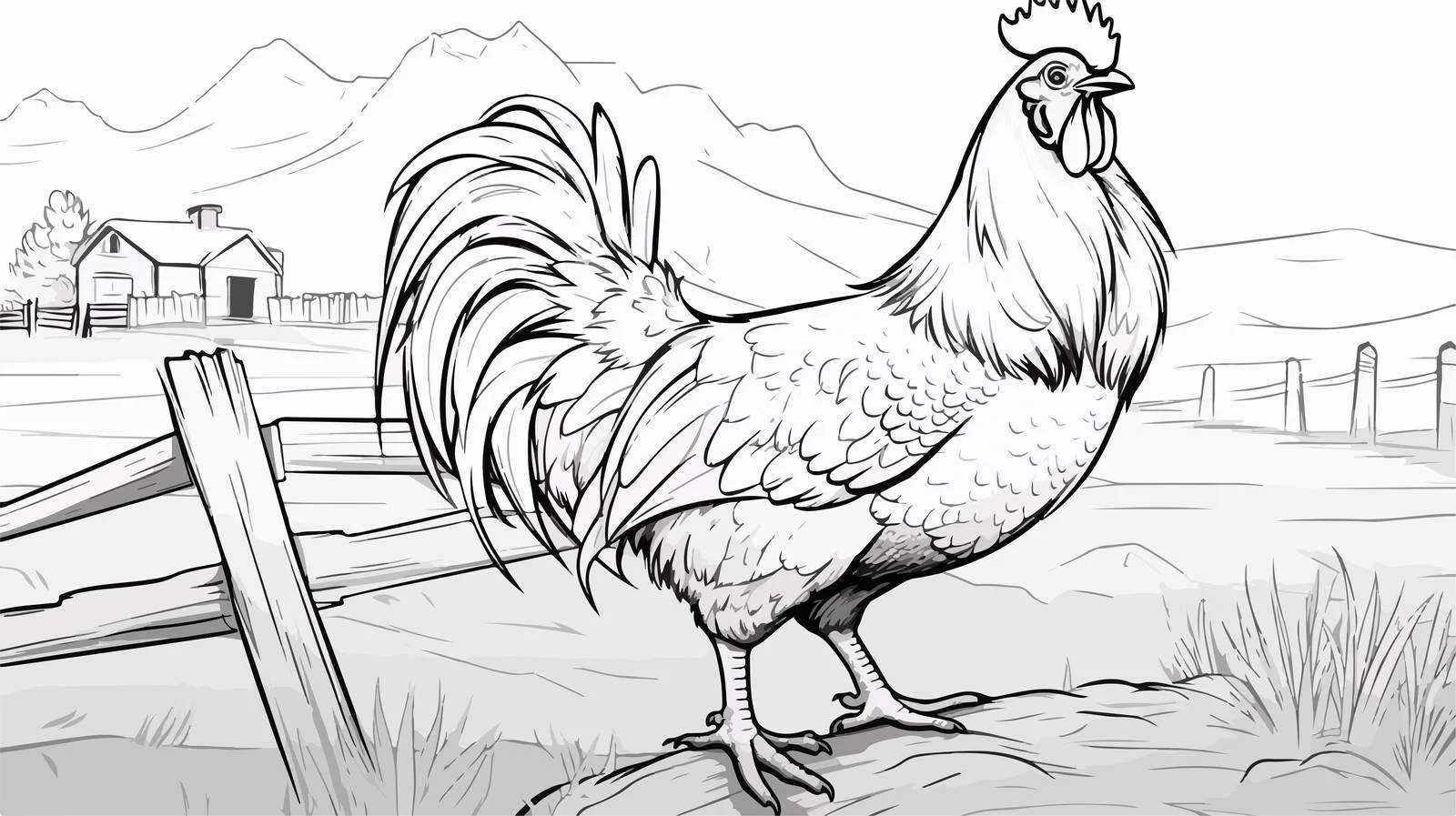 Hand-Drawn Rooster Doodle Sketch — free download from Dotvec