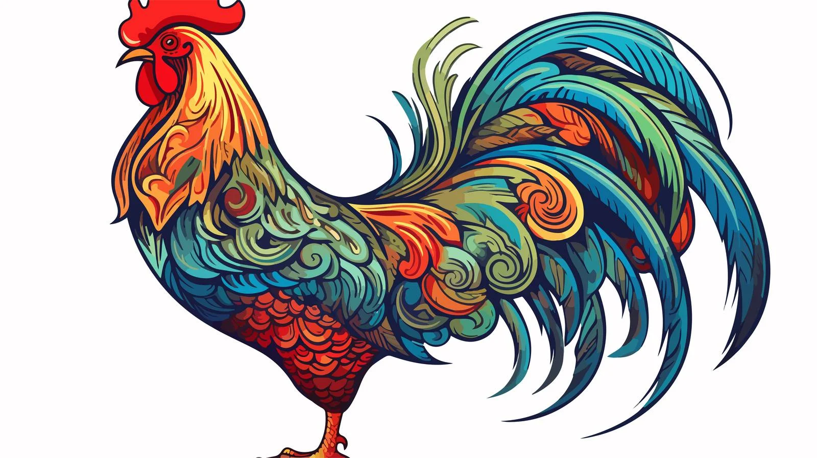 Hand-drawn Rooster Doodle Illustration — free download from Dotvec