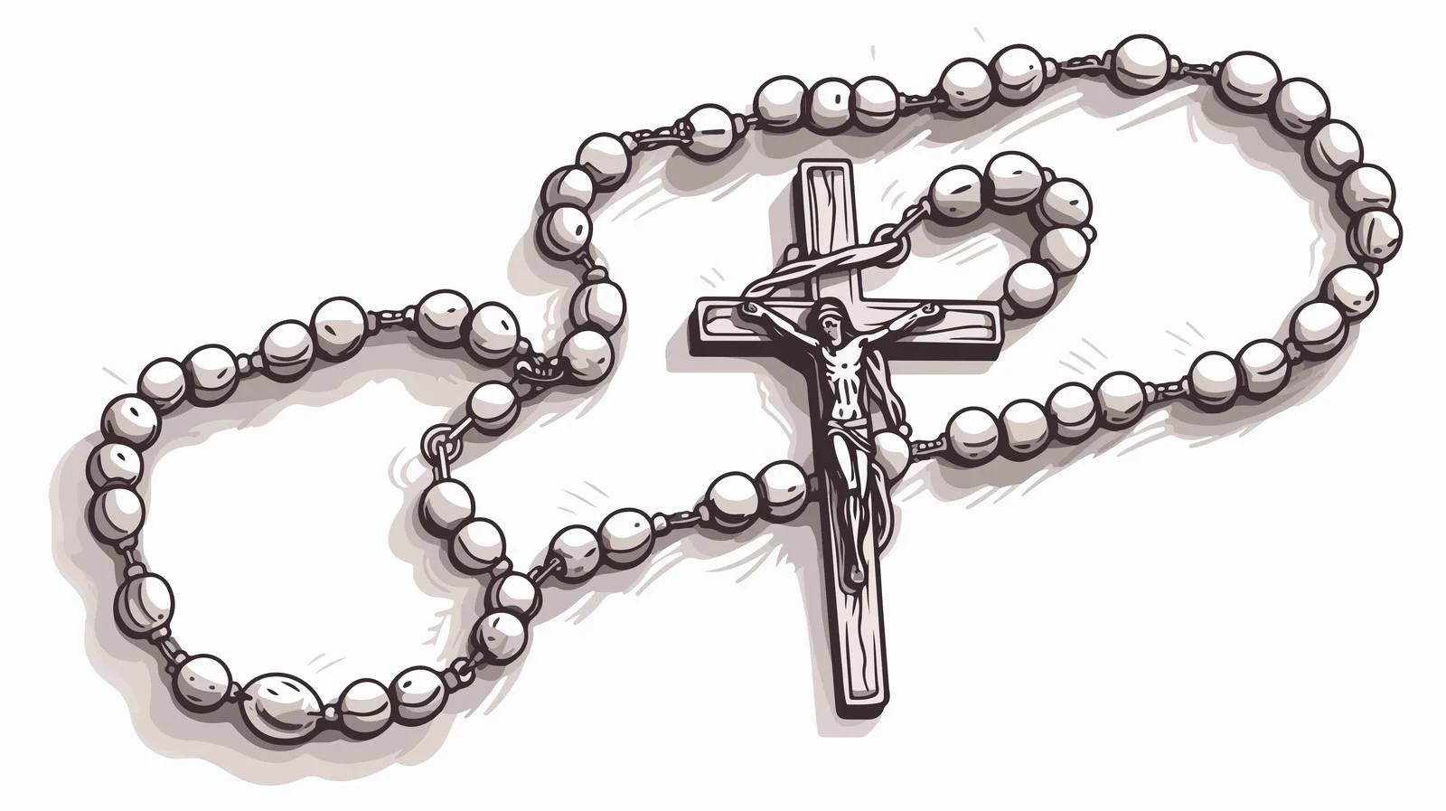 Religious Rosary Cross Hand-drawn Sketch Vector — free download from Dotvec