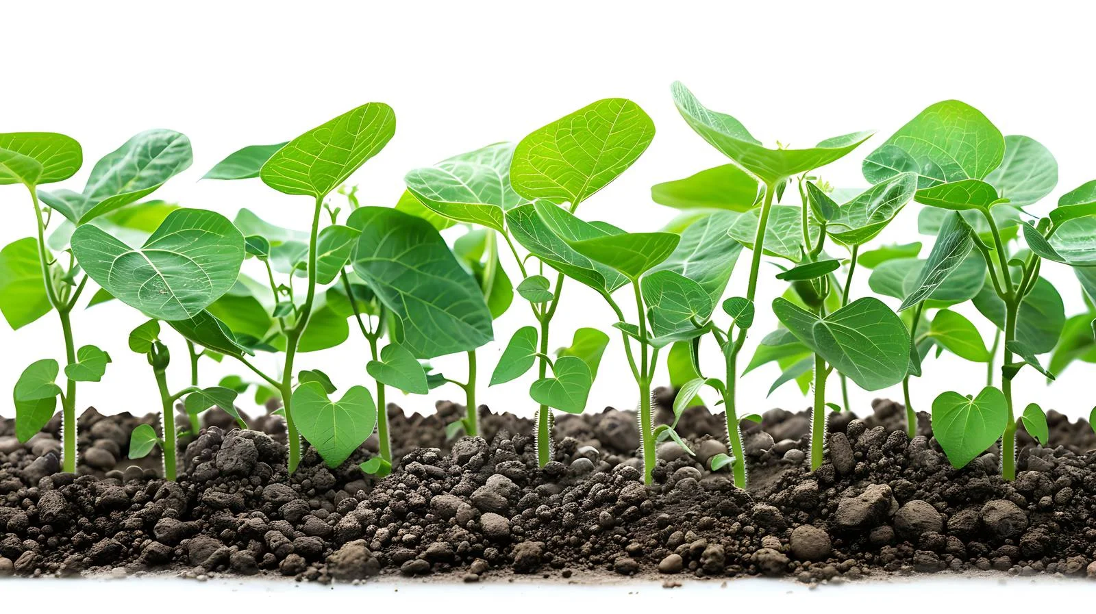 Vibrant Young Soybean Plants Bathed in Morning Sunlight — free download from Dotvec