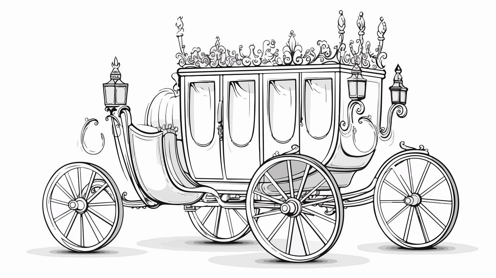Royal Carriage Vector Illustration Sketch — free download from Dotvec