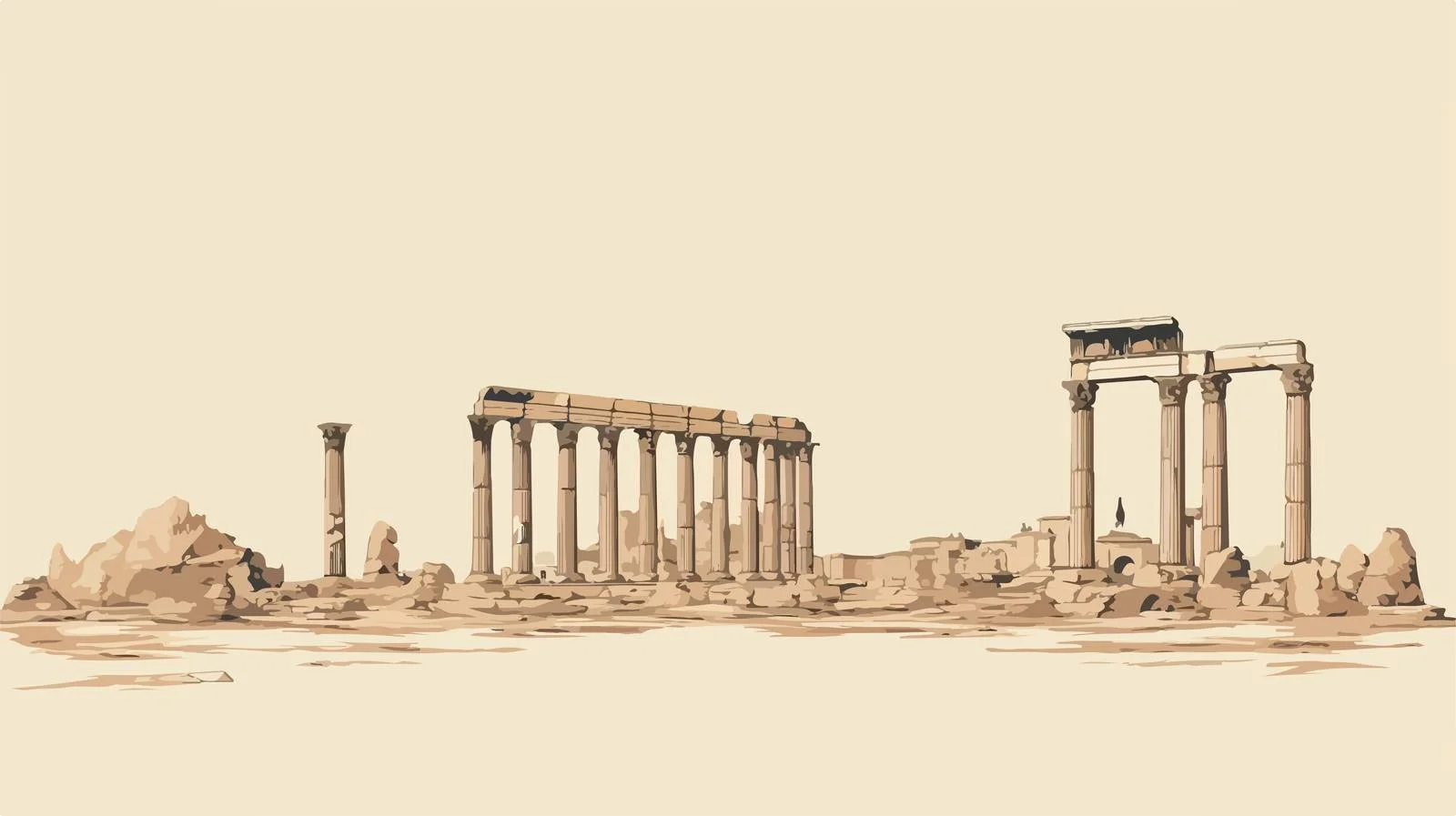 Ancient Greek Temple Ruins Columns — free download from Dotvec