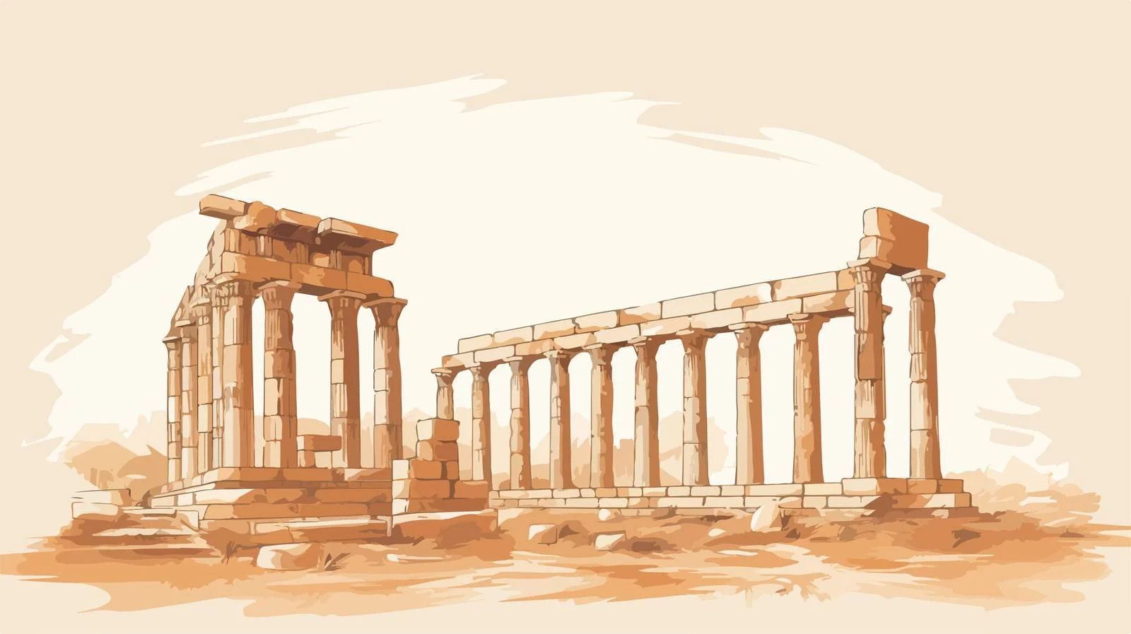 Ancient Greek Temple Columns Ruins Image — free download from Dotvec