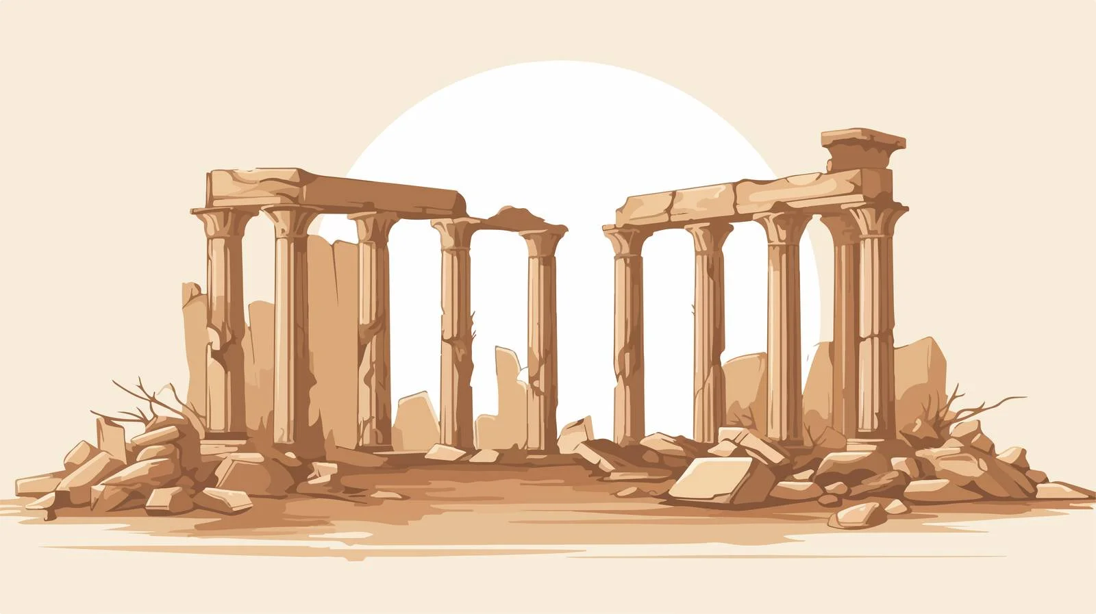 Ancient Greek Temple Columns Ruins — free download from Dotvec
