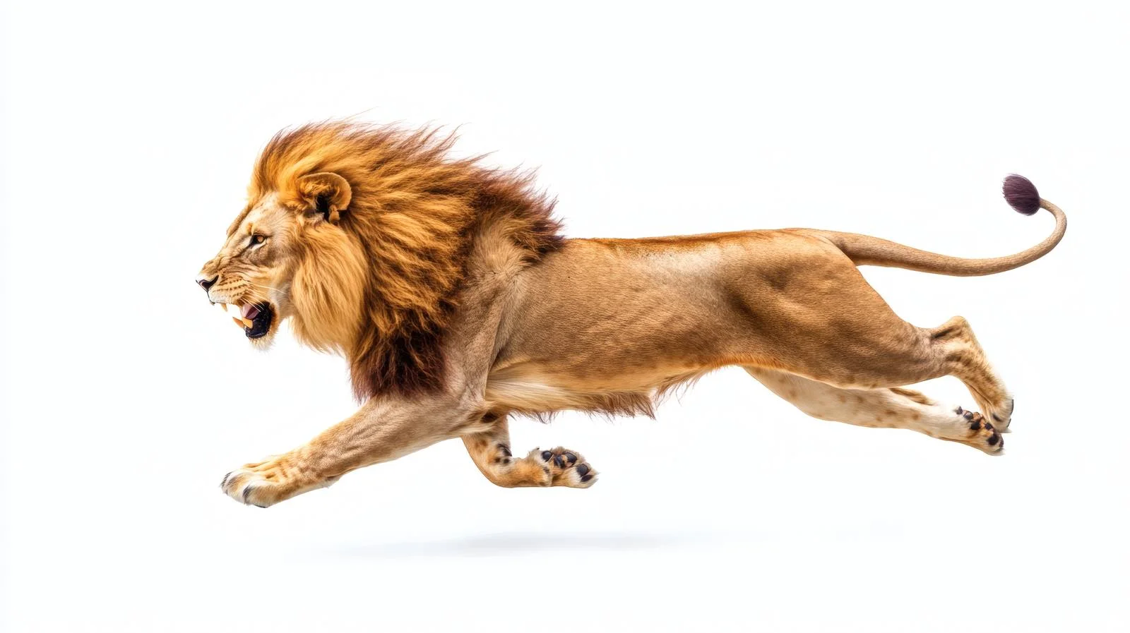 Majestic Lion on White Background in Motion — free download from Dotvec