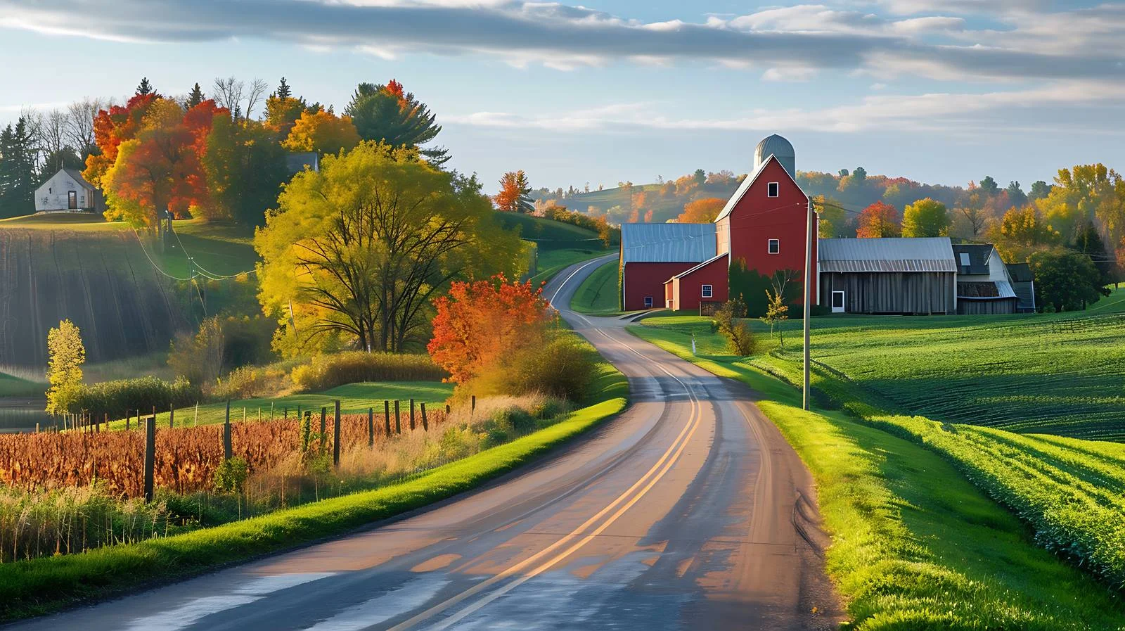 Scenic Minnesota Countryside Road at Sunrise — free download from Dotvec