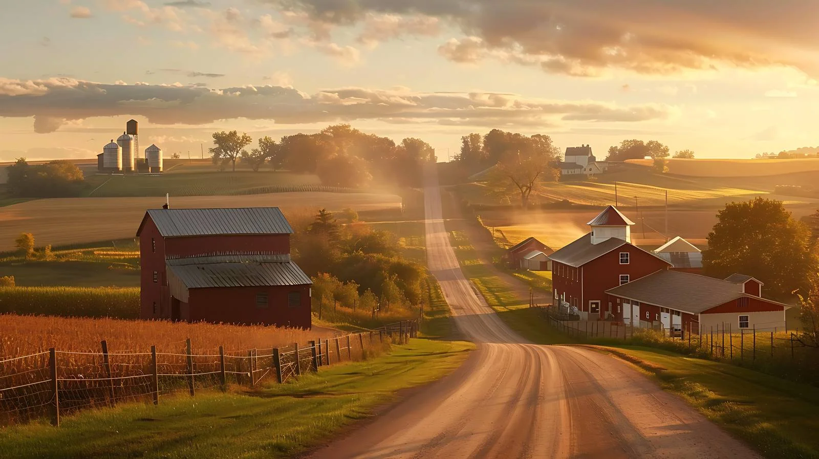 Scenic Sunrise on Minnesota Countryside Road — free download from Dotvec