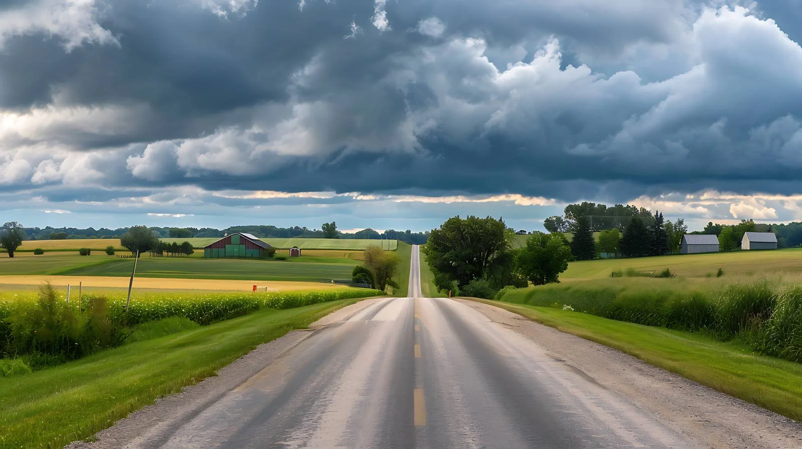 Tranquil Rural Highway Amid Southern Minnesota Fields — free download from Dotvec