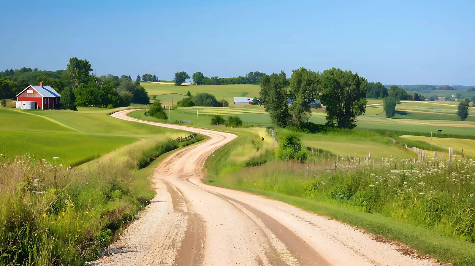 Tranquil rural road near central Minnesota — free download from Dotvec