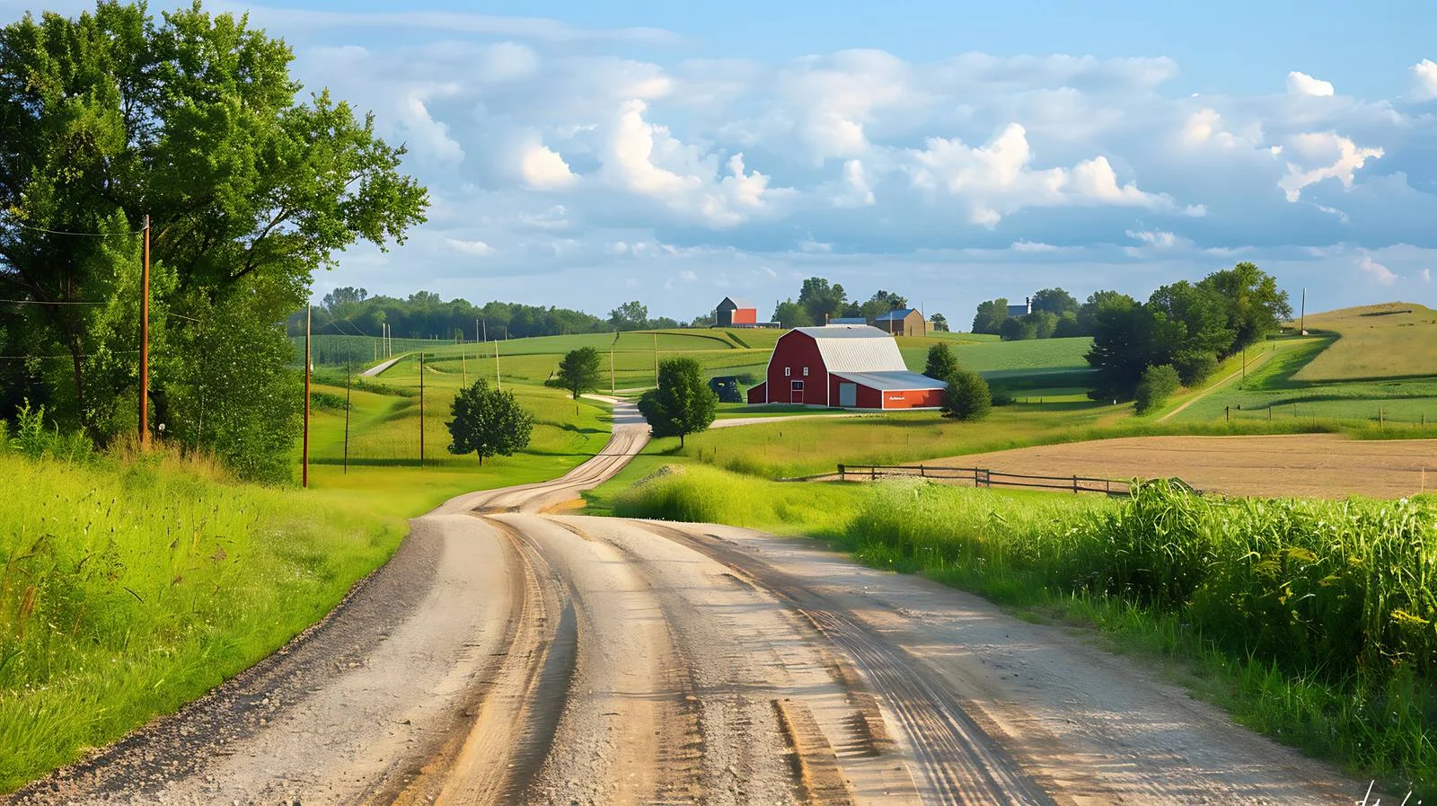 Tranquil Rural Road Amid Minnesota Fields — free download from Dotvec