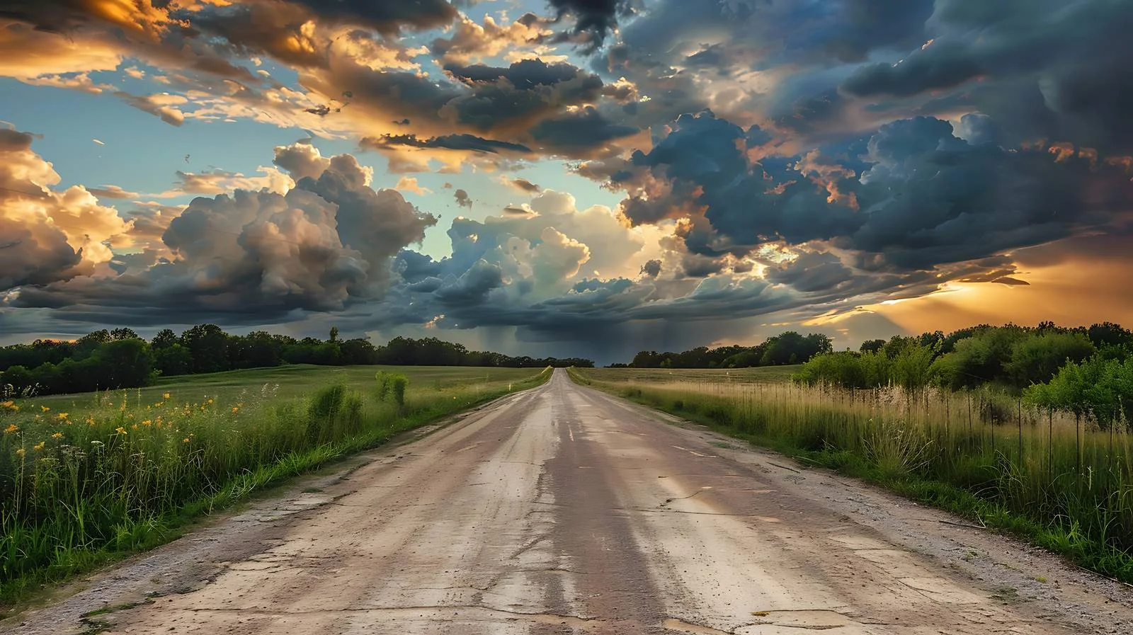 Serene Rural Road under Dramatic Southern Minnesota Clouds — free download from Dotvec