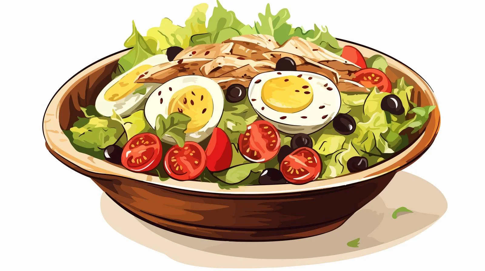 Hand-Drawn Chicken and Cheese Salad Sketch — free download from Dotvec