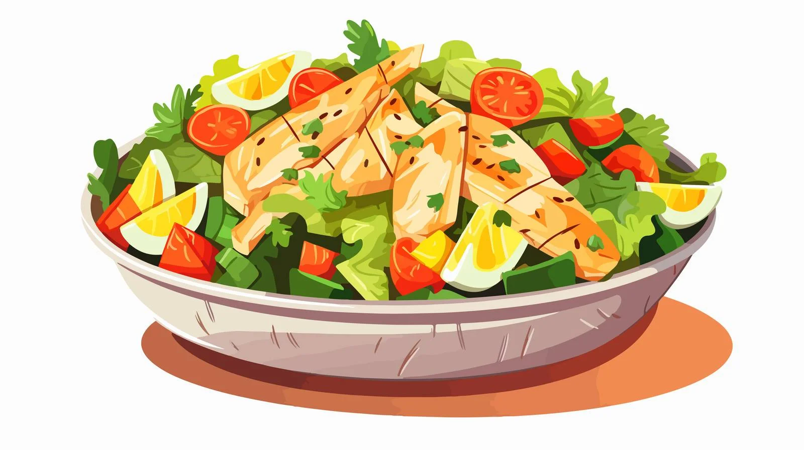 Delicious Chicken and Cheese Salad Sketch — free download from Dotvec
