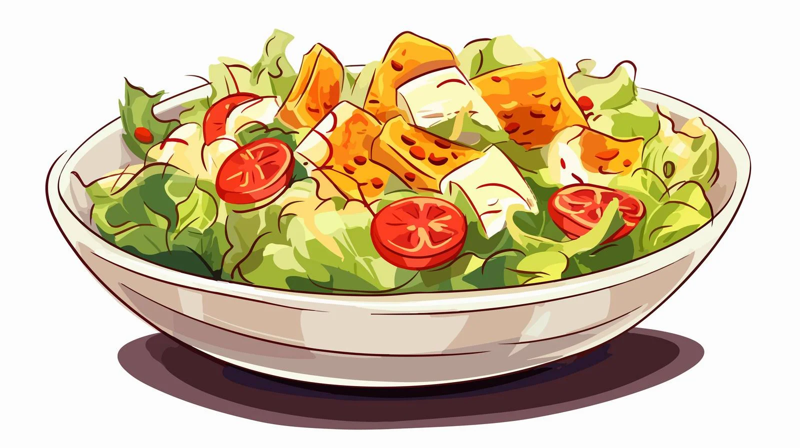 Hand-drawn Chicken and Cheese Salad Sketch — free download from Dotvec